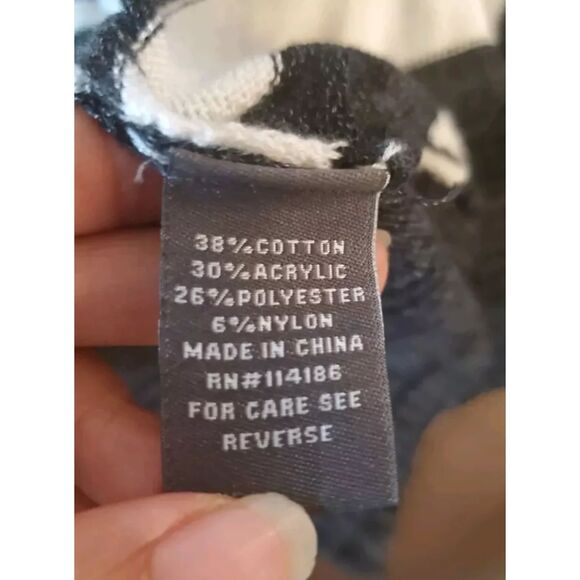 89th & Madison Black and White Striped Cardigan - Picture 4 of 4